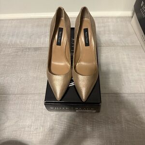 White House Black Market Olivia Gold Heels